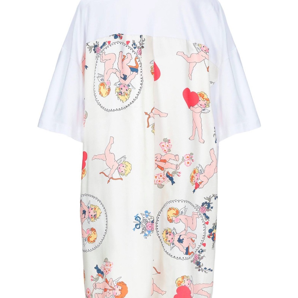 Italian White Top with Angel of Love Print